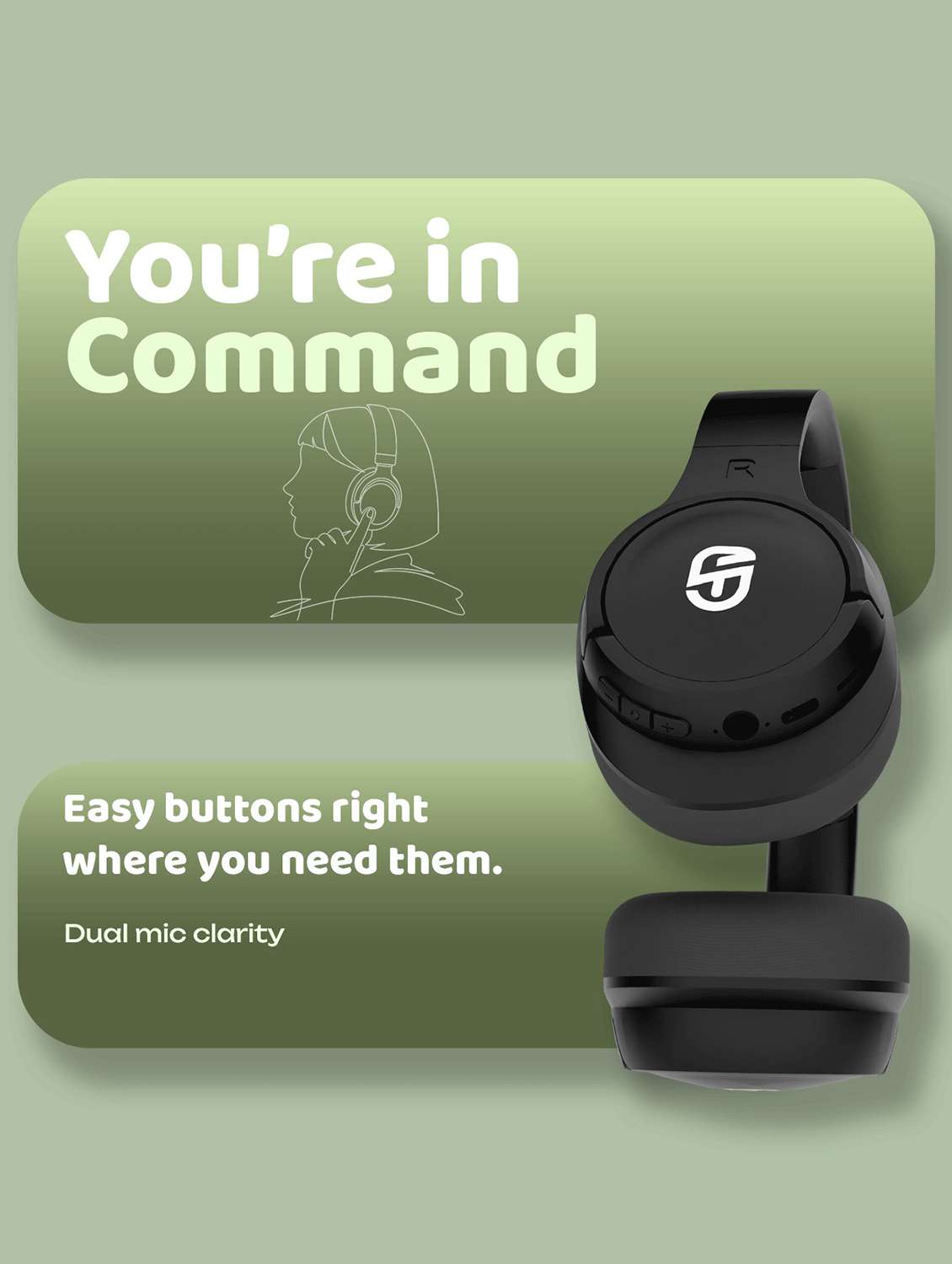 snapup snaphead vibe over the head headphone (deep black) - 22093490 -  Standard Image - 8