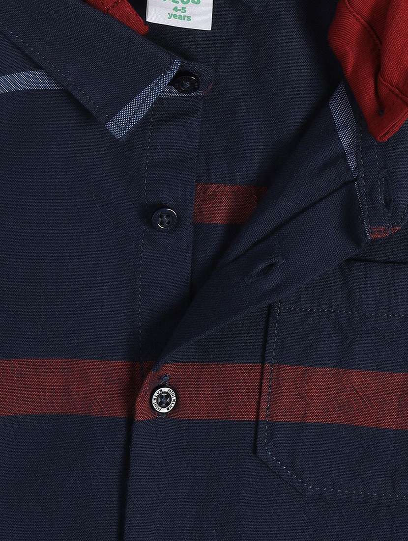 boys striped long sleeve hooded shirt - 22093500 -  Standard Image - 3