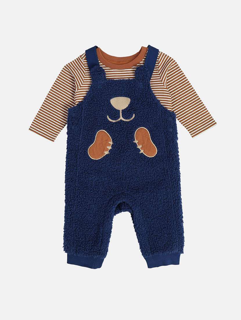 boys printed long sleeve t-shirt and dungree set - 22093611 - Zoom Image - 0