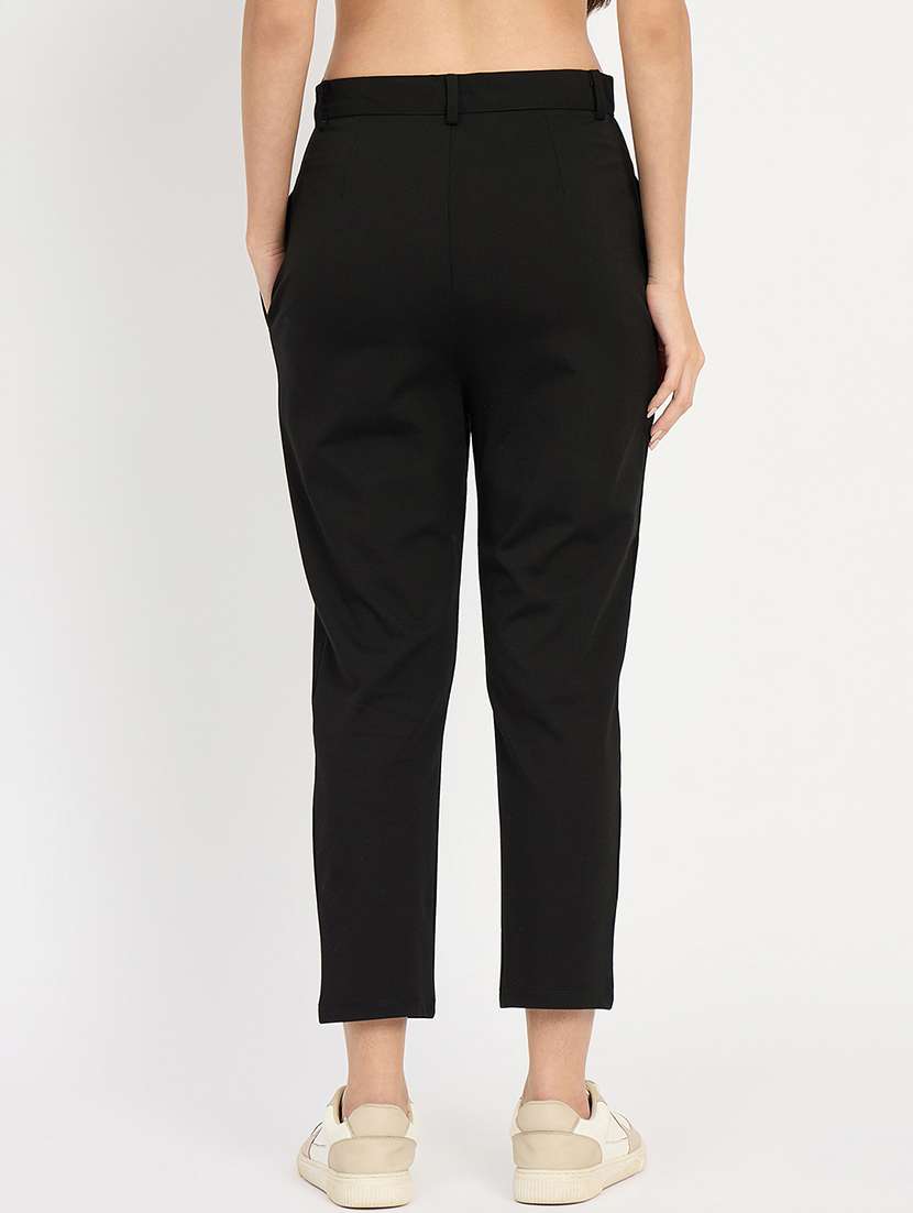women solid mid rise tailored pant - 22093614 -  Standard Image - 3