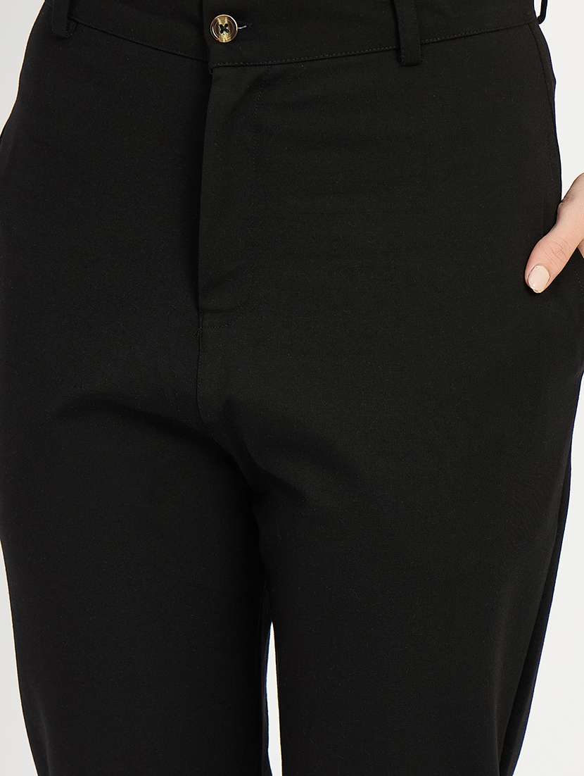 women solid mid rise tailored pant - 22093614 -  Standard Image - 5