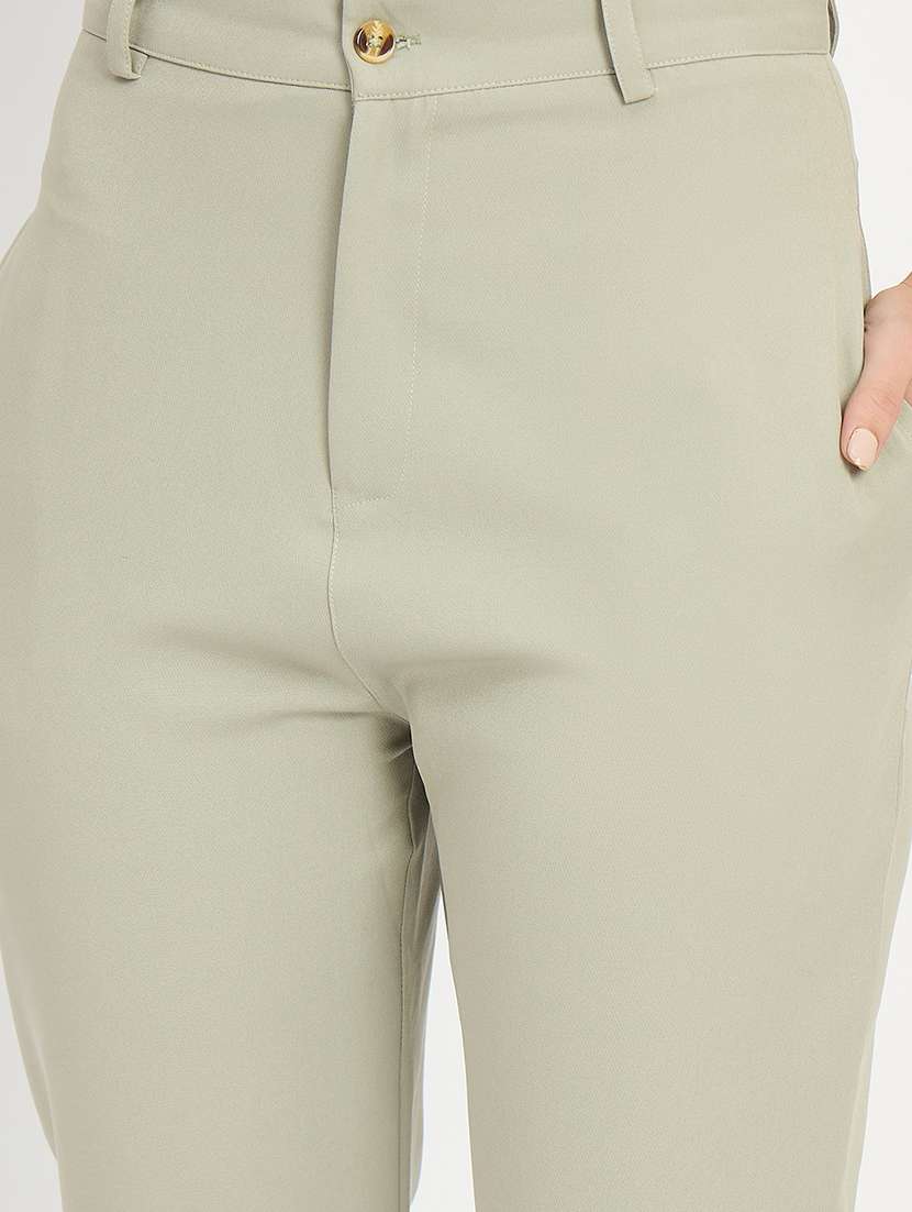 women solid mid rise tailored pants  - 22093615 -  Standard Image - 5