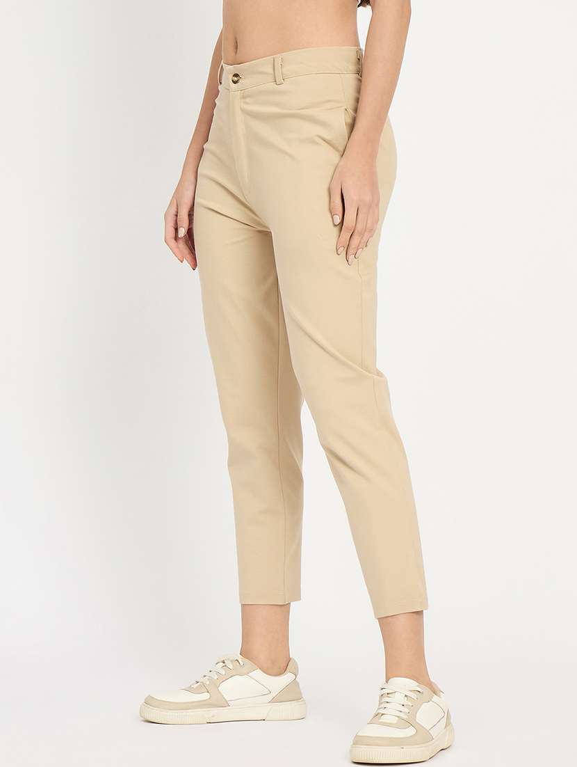 women solid mid rise tailored pants  - 22093616 -  Standard Image - 3