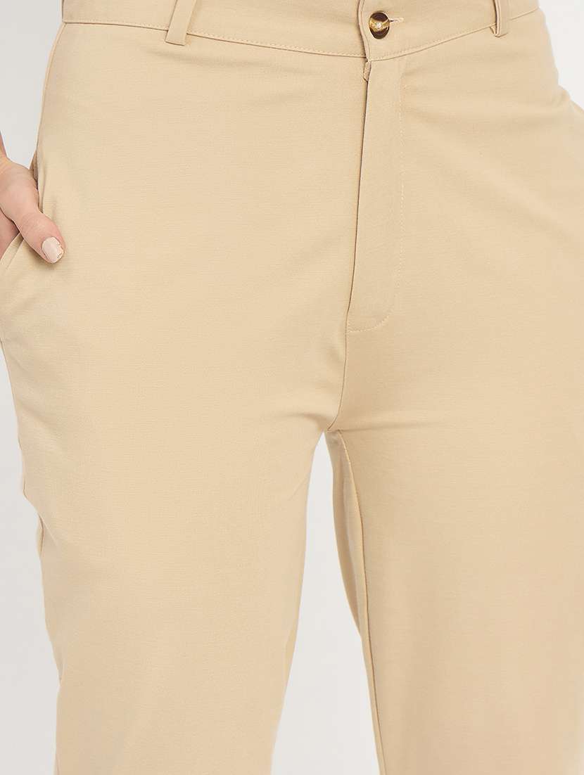 women solid mid rise tailored pants  - 22093616 -  Standard Image - 5