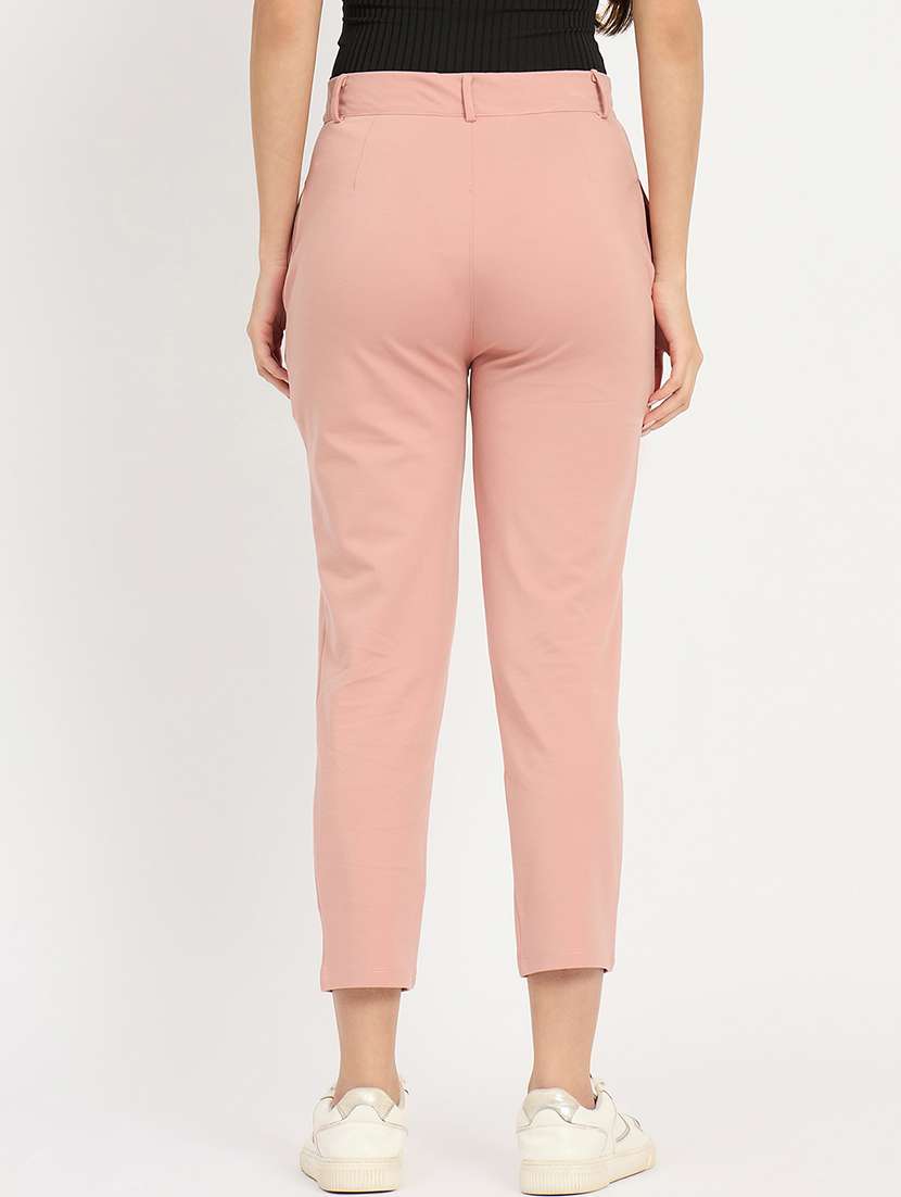 women solid mid rise tailored pants  - 22093617 -  Standard Image - 3