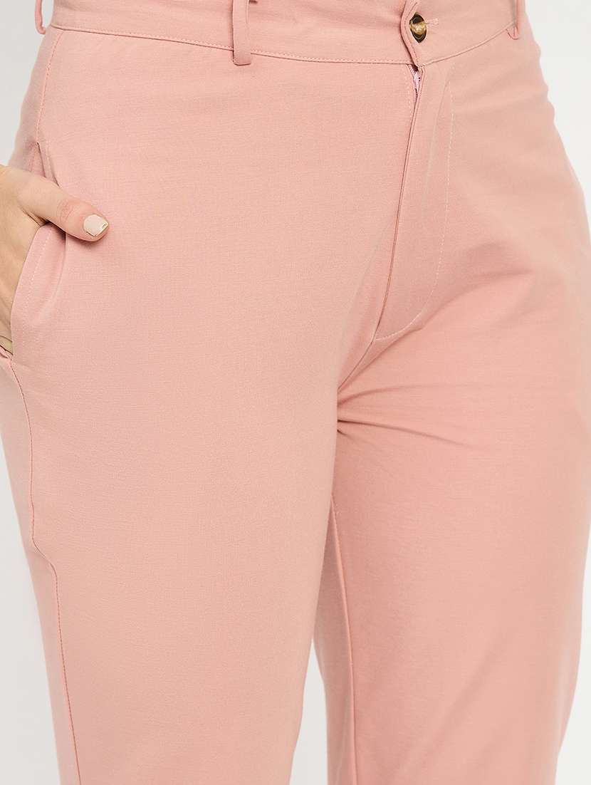 women solid mid rise tailored pants  - 22093617 -  Standard Image - 5