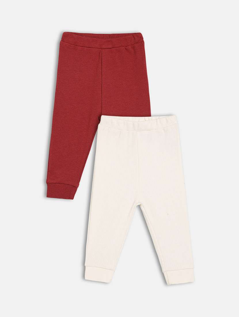 boys pack of 2 solid mid rise relaxed fit jogger