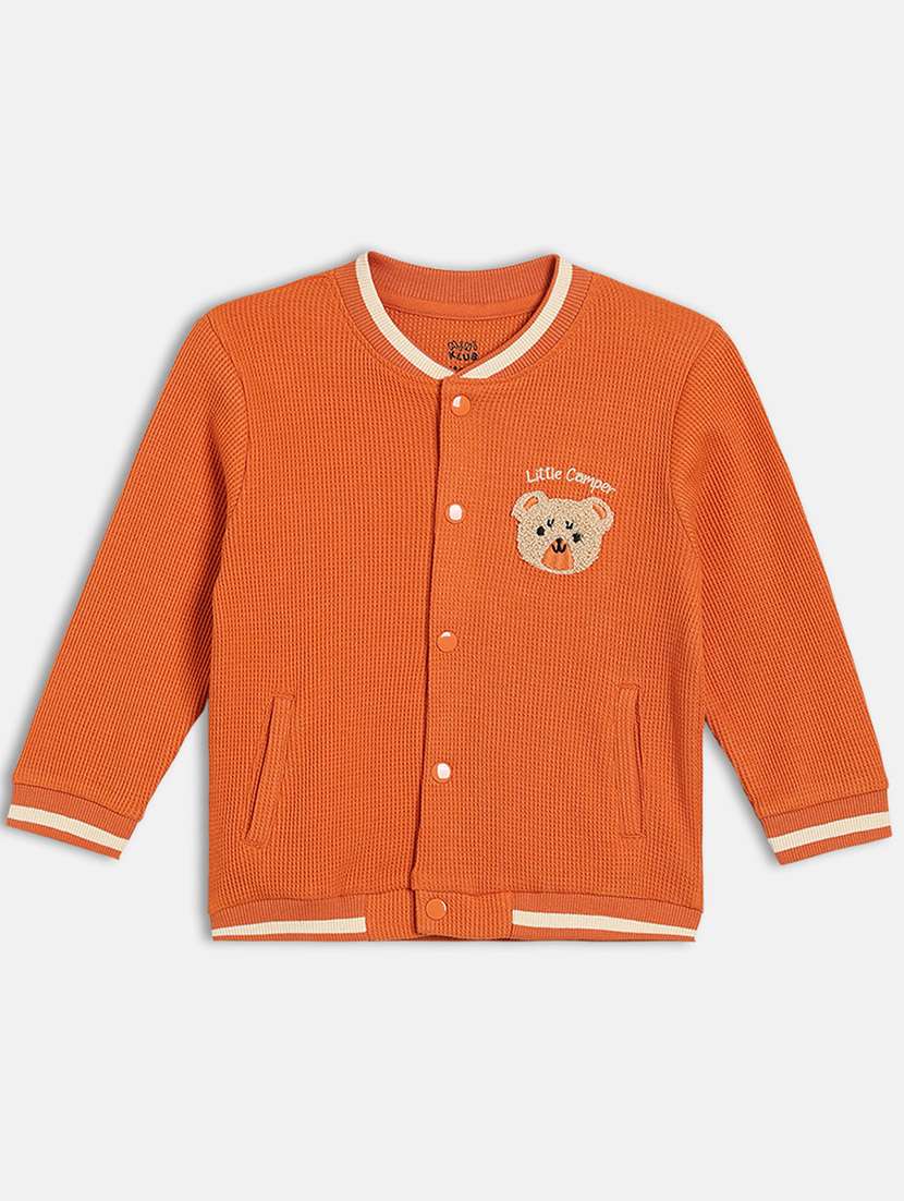 boys solid henley neck long sleeve jacket - 22093622 -  Zoom Image - 0