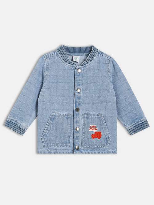 boys solid long sleeve denim jacket - 22093623 - Standard Image - 0