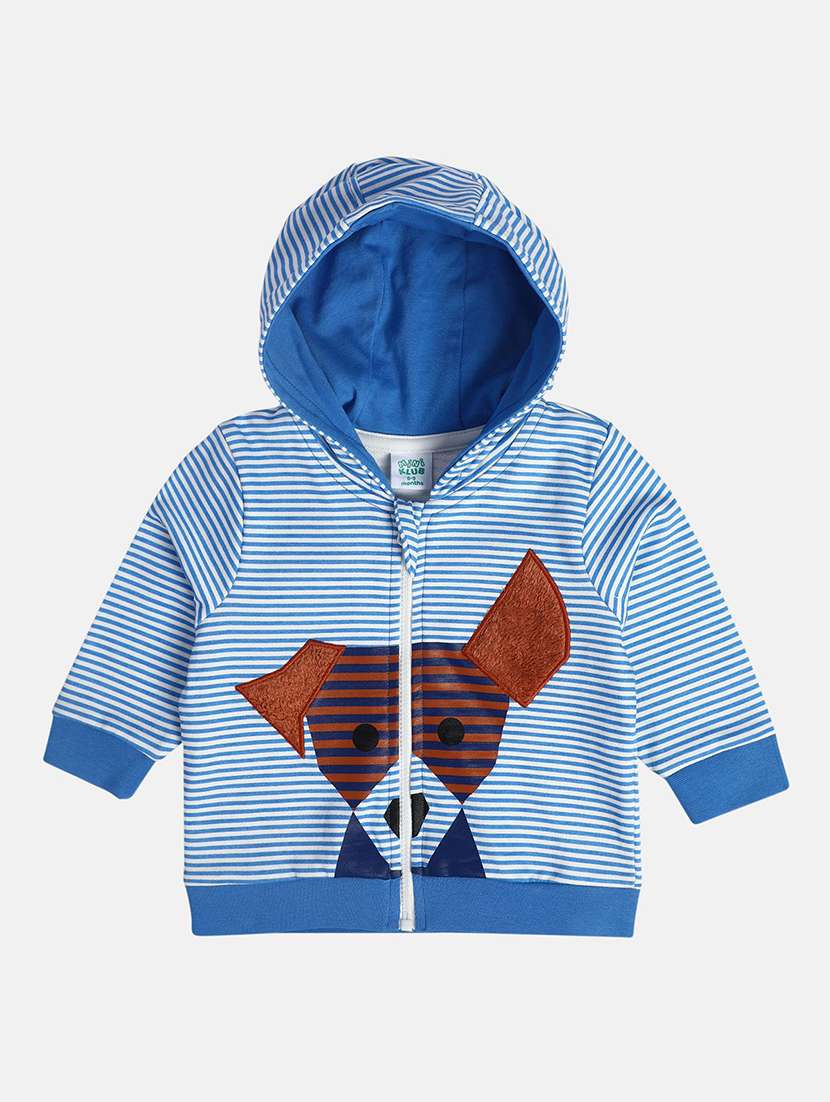 boys striped long sleeve hooded jacket