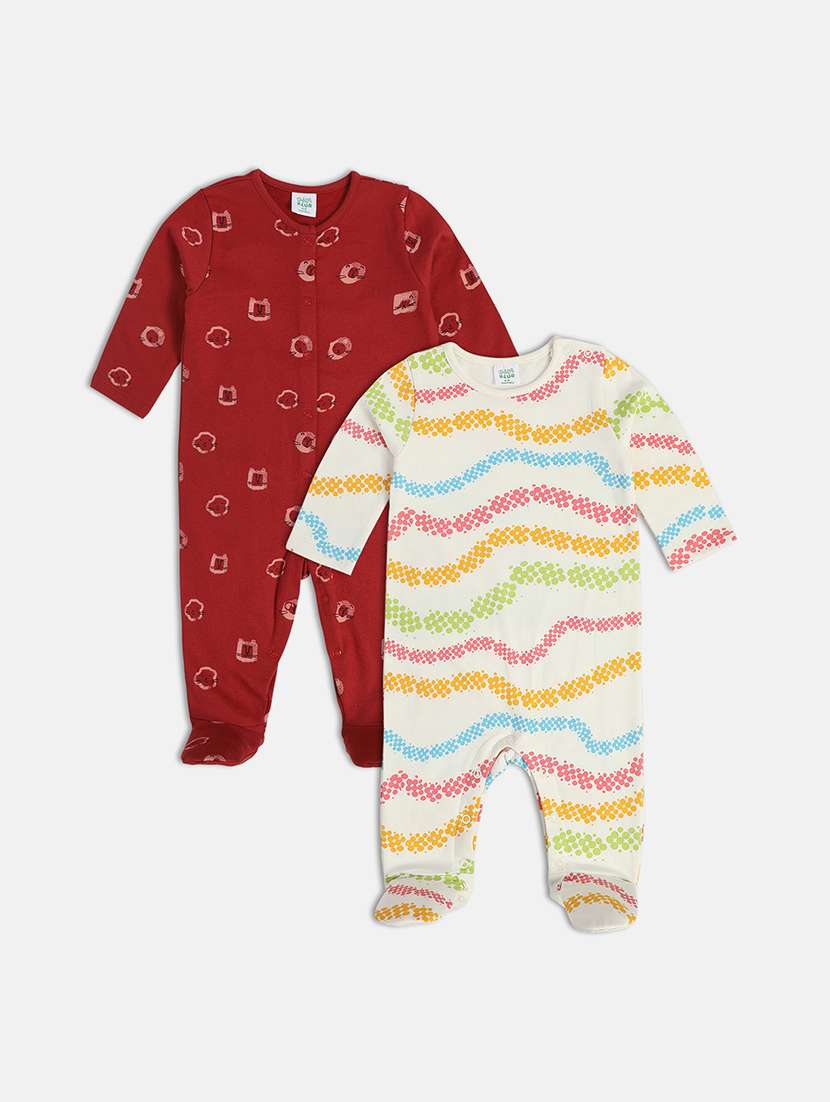 kids pack of 2 printed long sleeve onesie