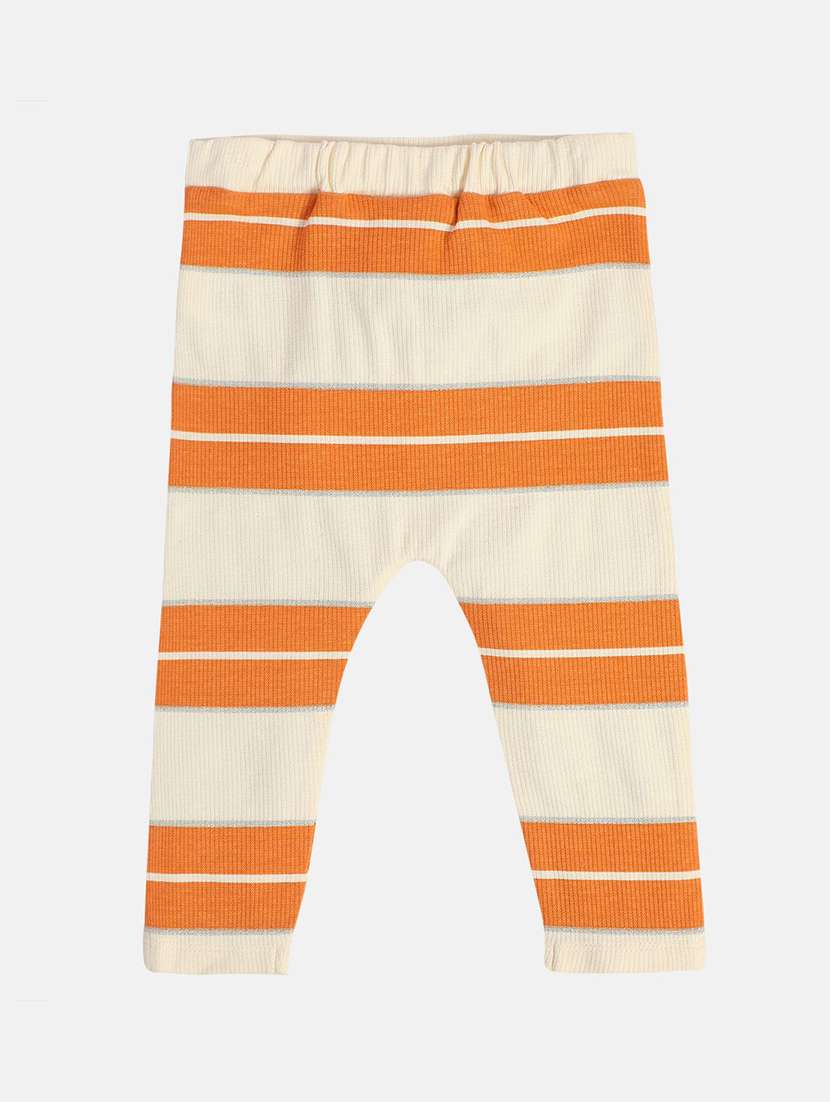 girls striped mid rise straight trouser