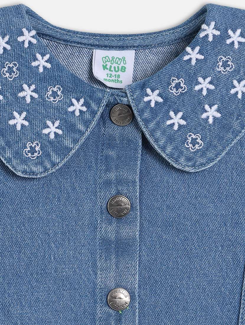 girls solid long sleeve regular denim jacket - 22093772 - Standard Image - 3