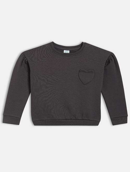 girls solid long sleeve sweatshirt