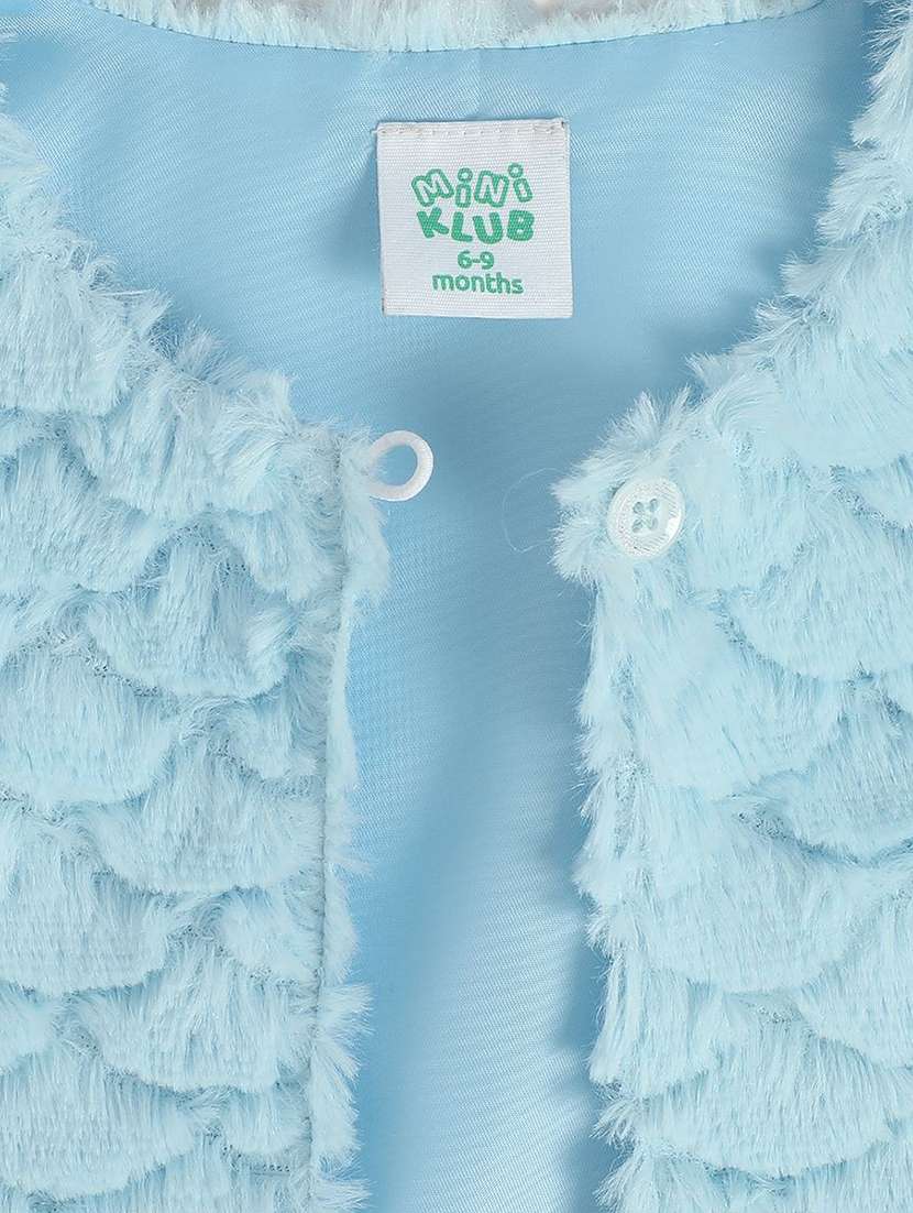 blue polyester regular jackets & coat - 22093799 -  Standard Image - 3