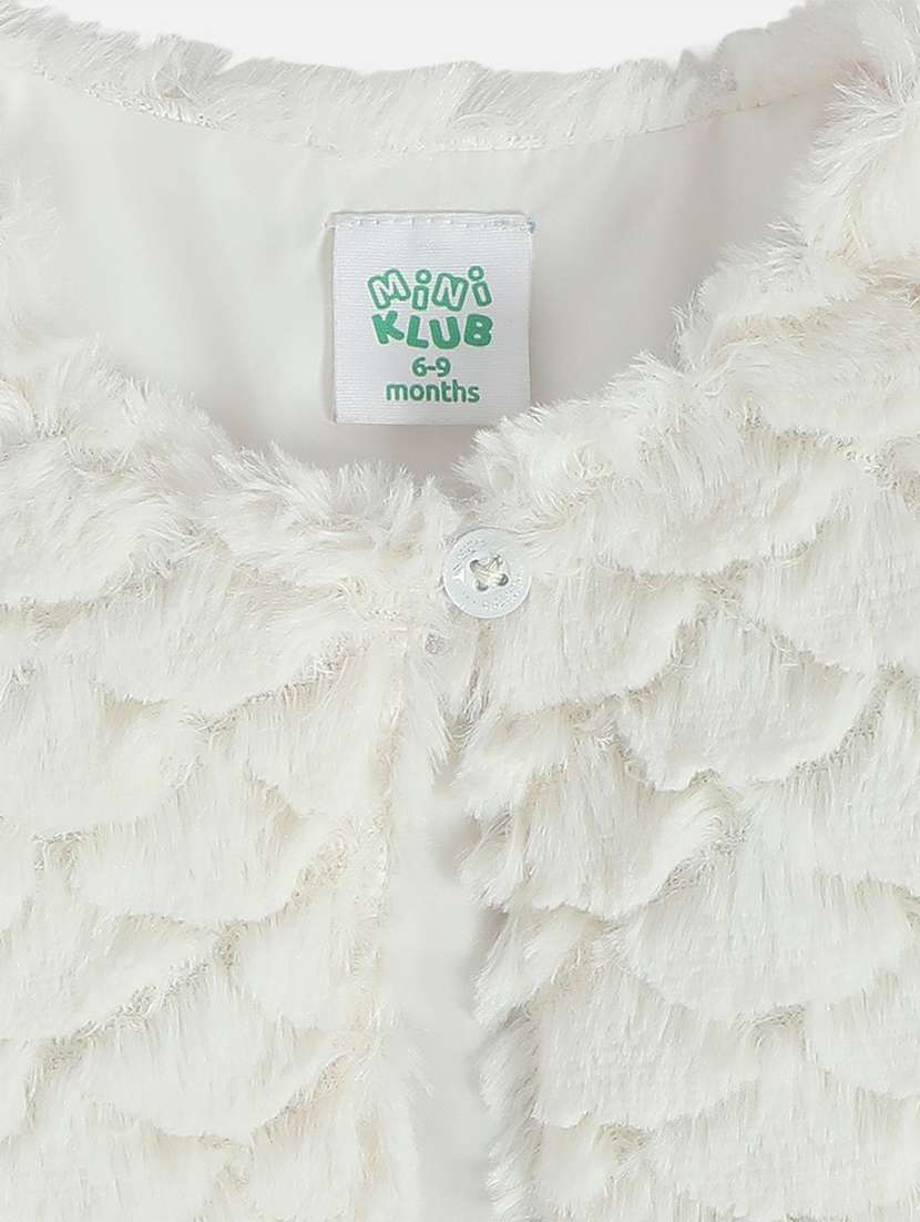 off white polyester regular jackets & coat - 22093800 -  Standard Image - 3