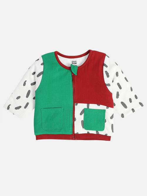girls color blocked long sleeve regular jacket