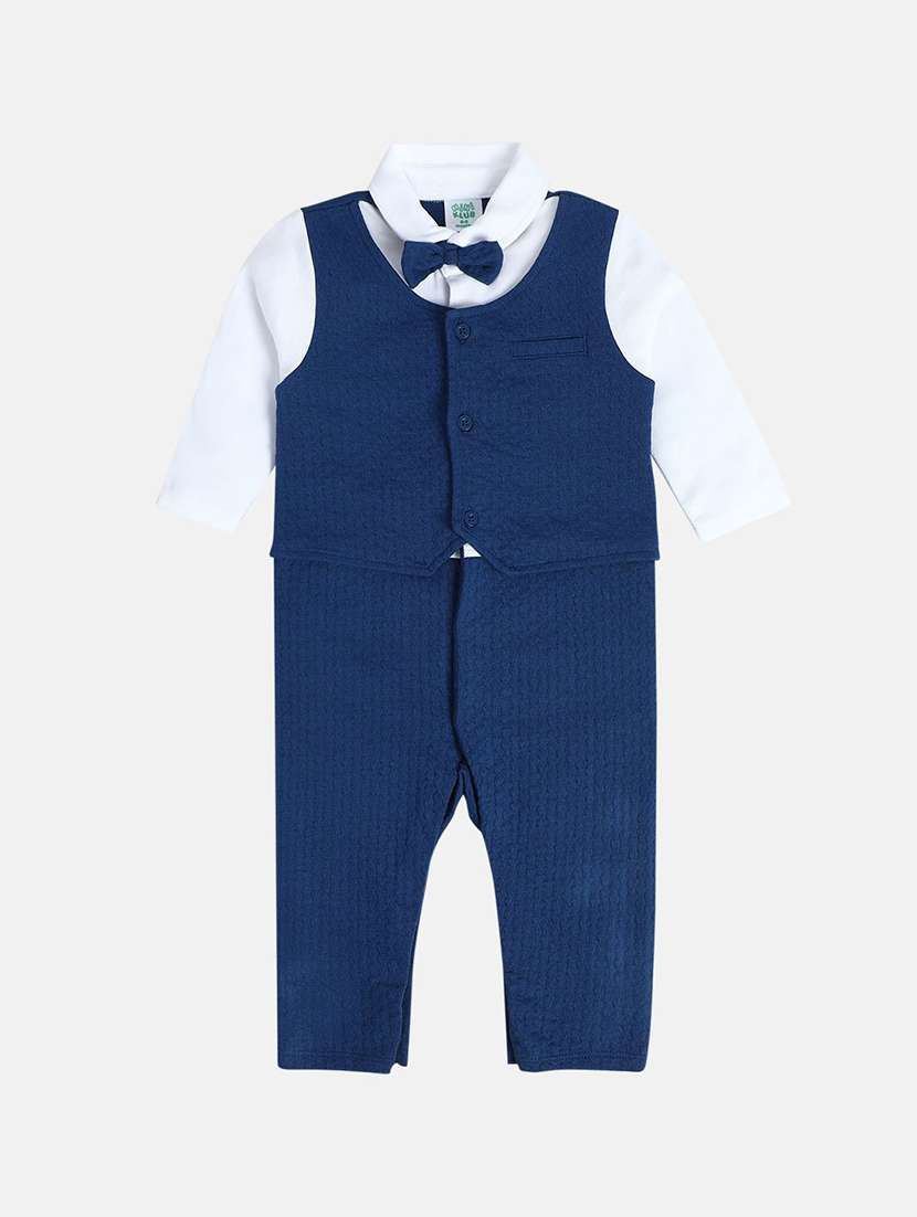 kids solid long sleeve romper