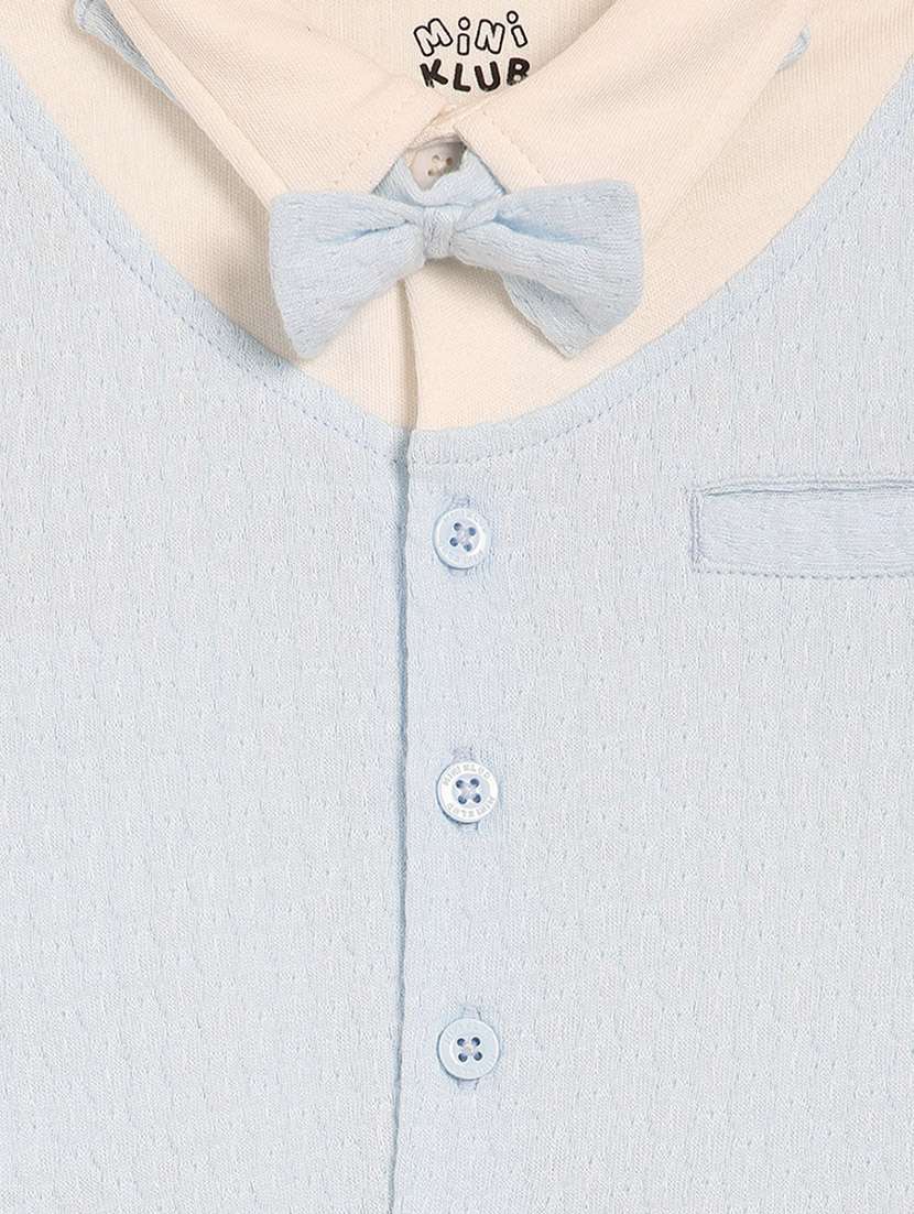 kids color blocked long sleeve romper - 22093866 -  Standard Image - 3