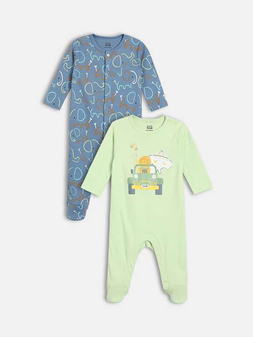 kids pack of 2 printed round neck long sleeve onesie - 22093867 - Standard Image - 0