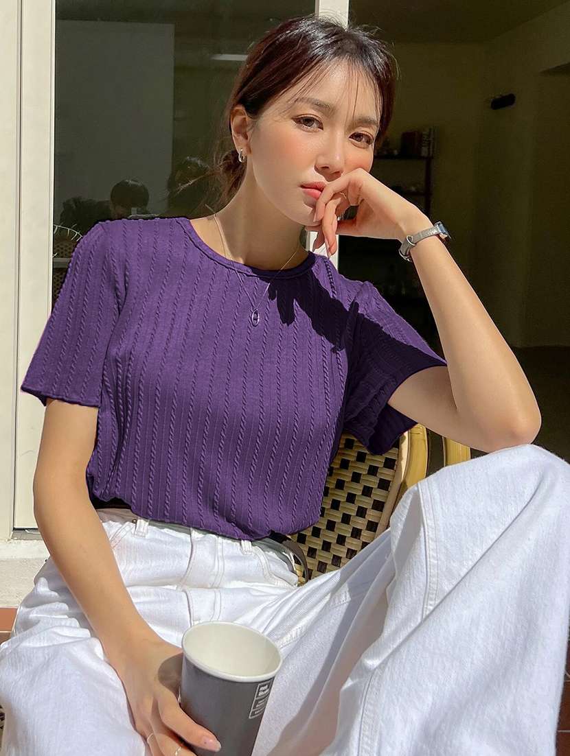 women self designed short sleeve top - 22094016 -  Zoom Image - 0