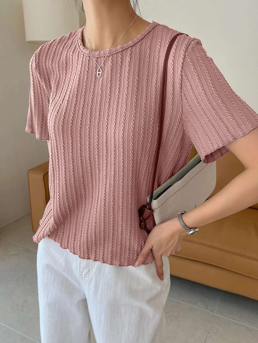 women self designed short sleeve top - 22094021 -  Standard Image - 3