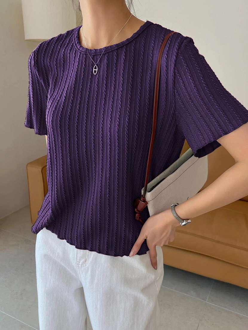 women self designed short sleeve top - 22094063 -  Standard Image - 3