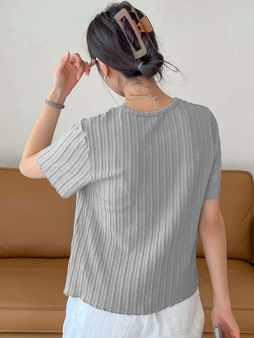 women self designed short sleeve top - 22094065 -  Standard Image - 3