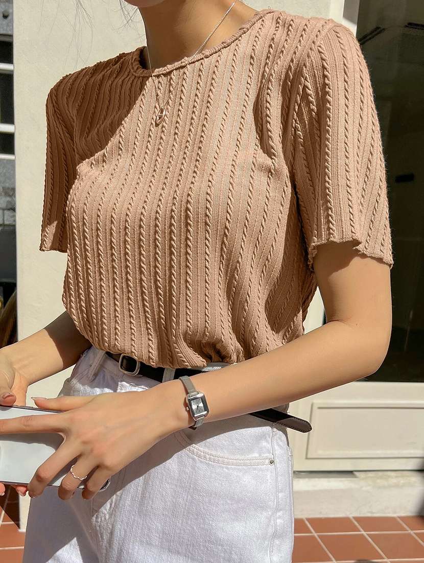 women self designed short sleeve top - 22094067 -  Standard Image - 3