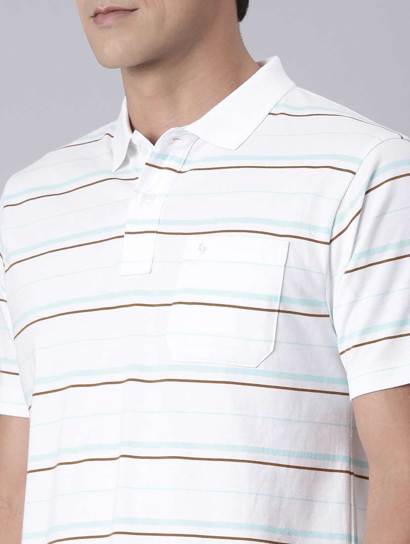 men striped short sleeve regular fit polo t-shirt - 22094078 -  Standard Image - 3