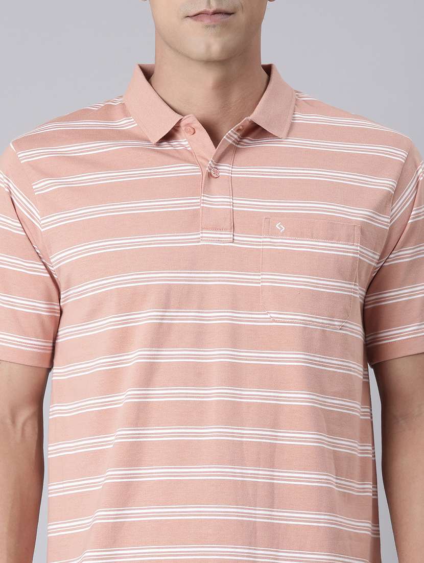 men striped short sleeve regular fit polo t-shirt - 22094080 -  Standard Image - 3