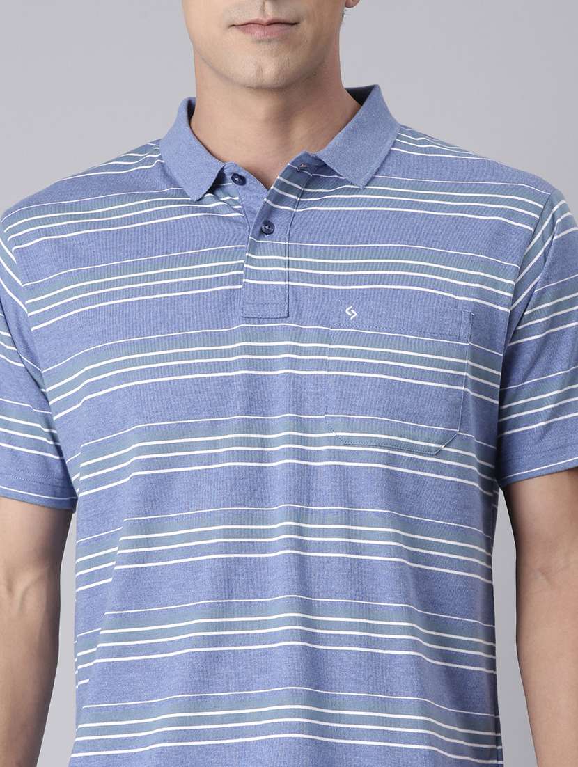 men striped short sleeve regular fit polo t-shirt - 22094082 -  Standard Image - 3