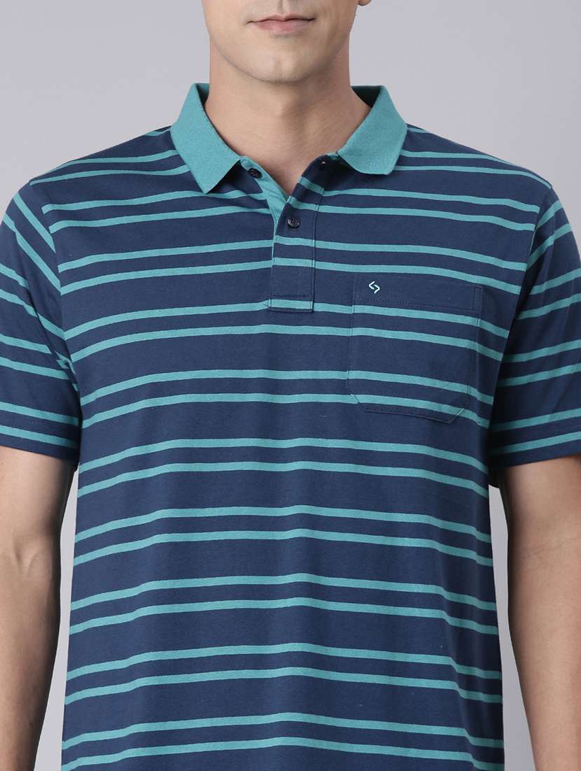 men striped short sleeve regular fit polo t-shirt - 22094083 -  Standard Image - 3