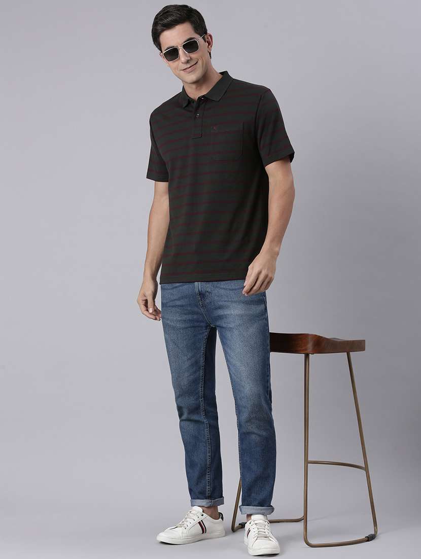 men striped short sleeve regular fit polo t-shirt - 22094084 -  Standard Image - 3