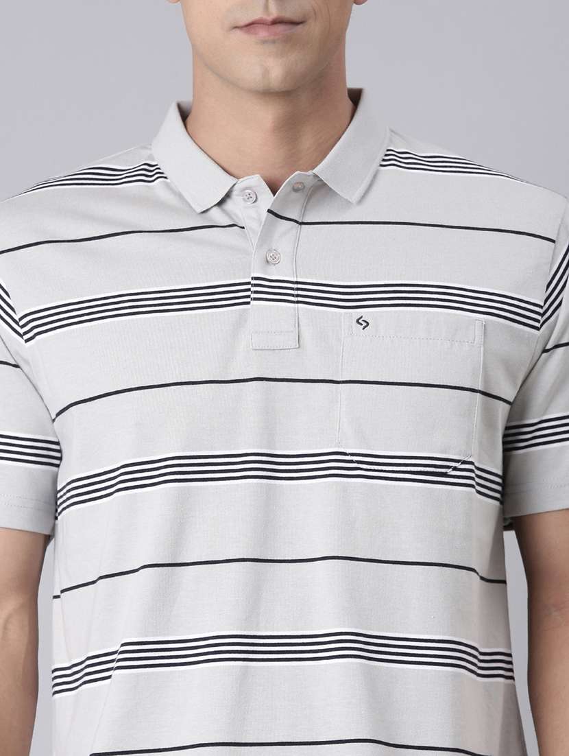 men striped short sleeve regular fit polo t-shirt - 22094085 -  Standard Image - 3