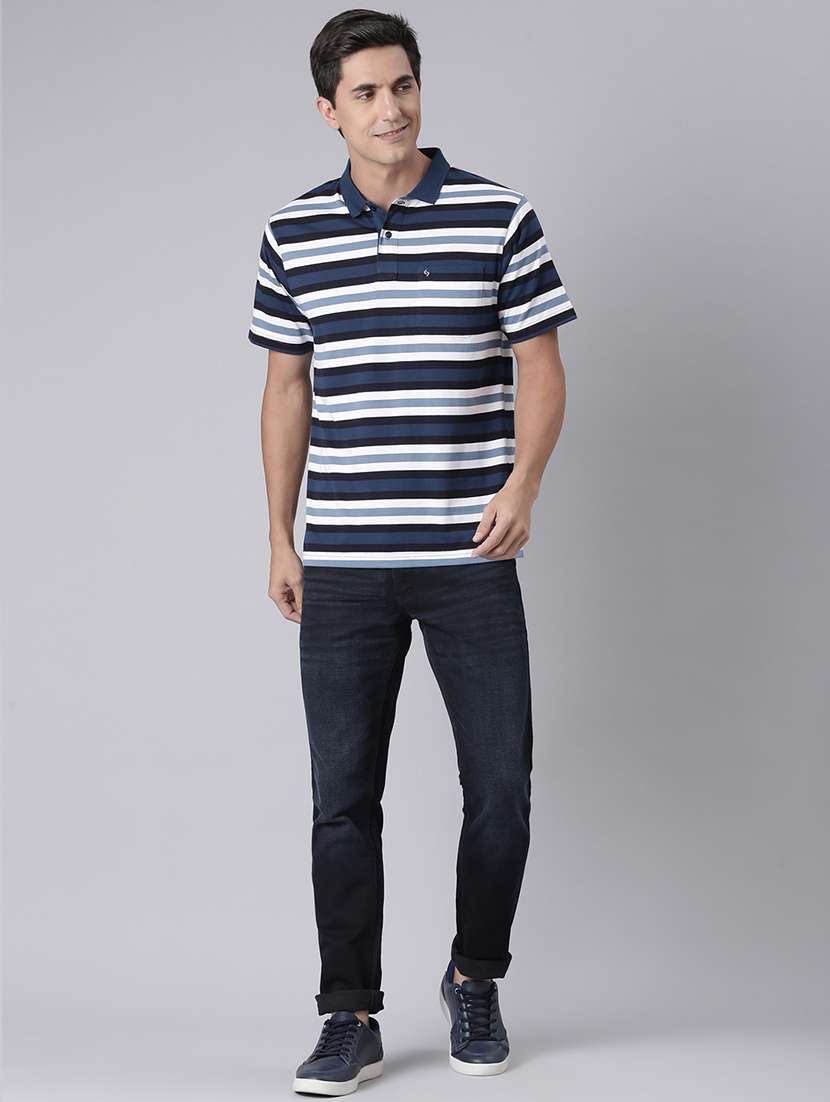 men striped short sleeve regular fit polo t-shirt - 22094089 -  Standard Image - 3