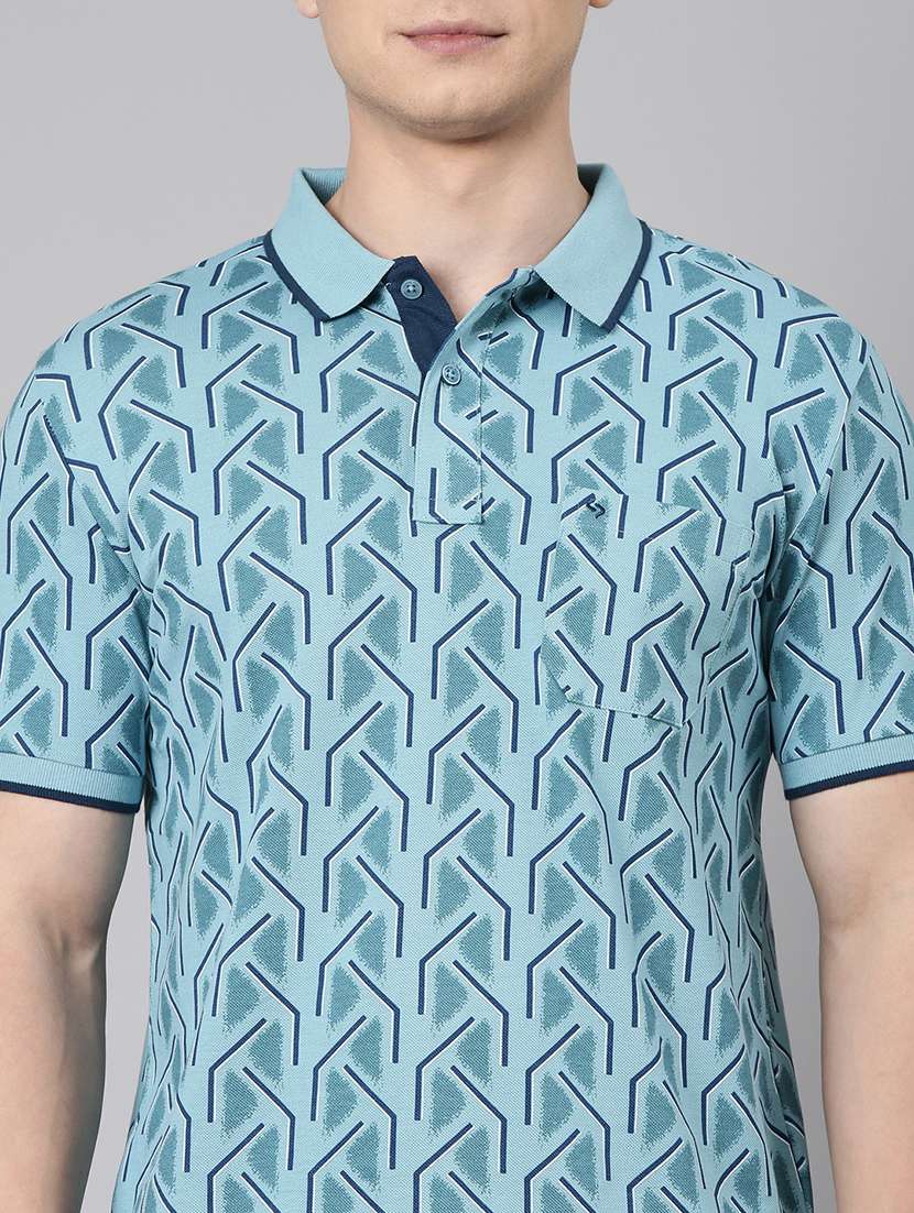 men printed short sleeve slim fit polo t-shirt - 22094091 -  Standard Image - 3