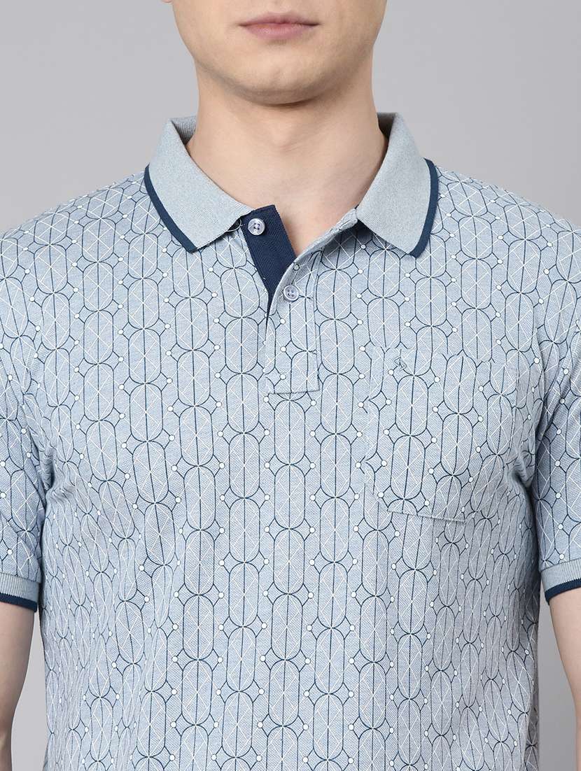 men printed short sleeve slim fit polo t-shirt - 22094092 -  Standard Image - 3