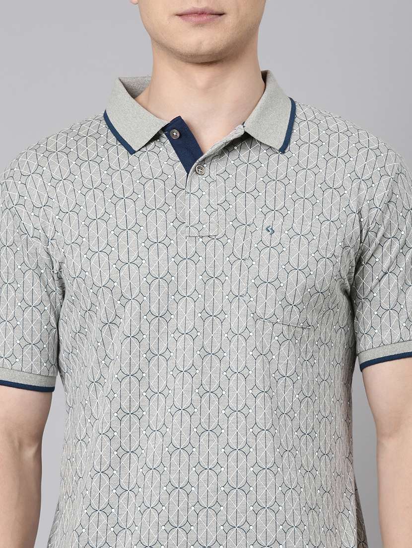 men printed short sleeve slim fit polo t-shirt - 22094093 -  Standard Image - 3