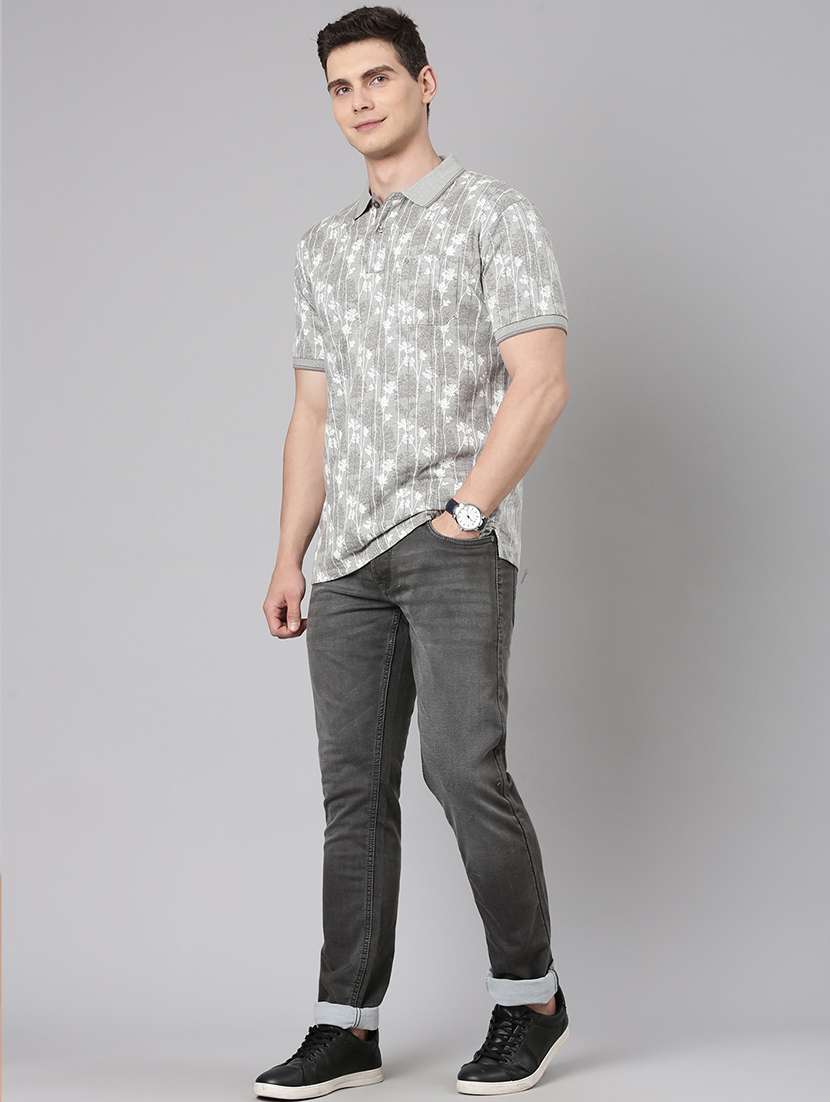 men printed short sleeve slim fit polo t-shirt - 22094094 -  Standard Image - 3