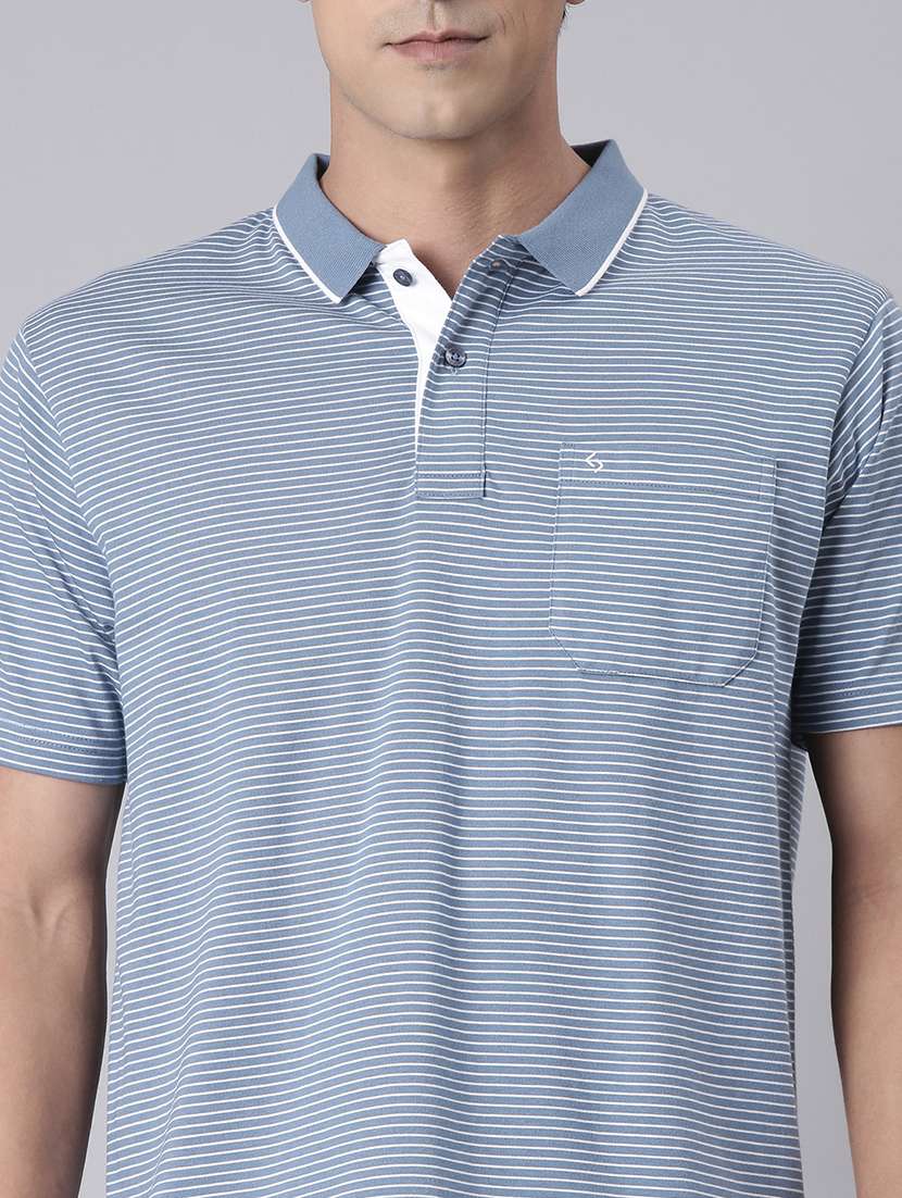 men striped short sleeve regular fit polo t-shirt - 22094095 -  Standard Image - 3