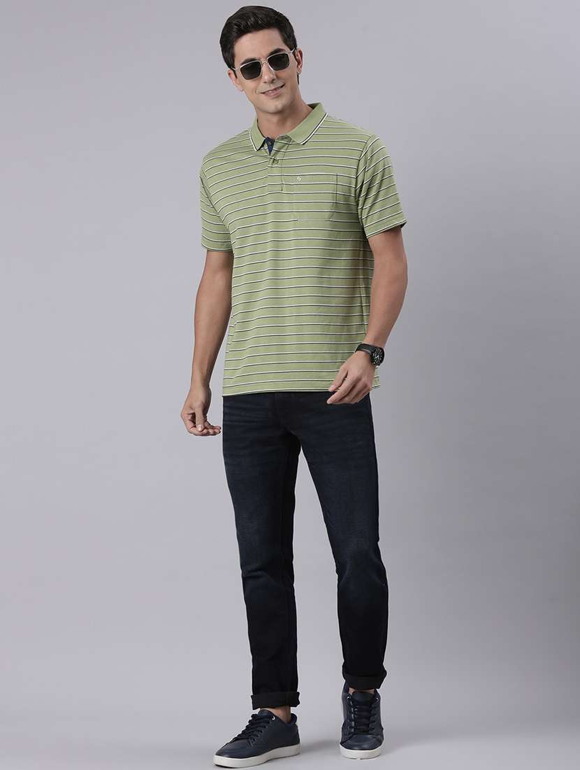 men striped short sleeve regular fit polo t-shirt - 22094096 -  Standard Image - 3