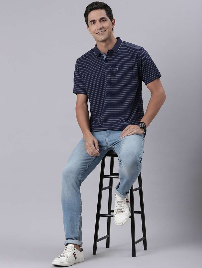 men striped short sleeve regular fit polo t-shirt - 22094098 -  Standard Image - 3