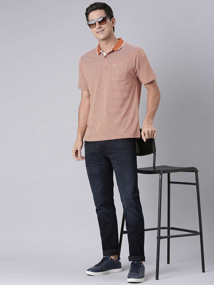 men striped short sleeve regular fit polo t-shirt - 22094099 -  Standard Image - 3