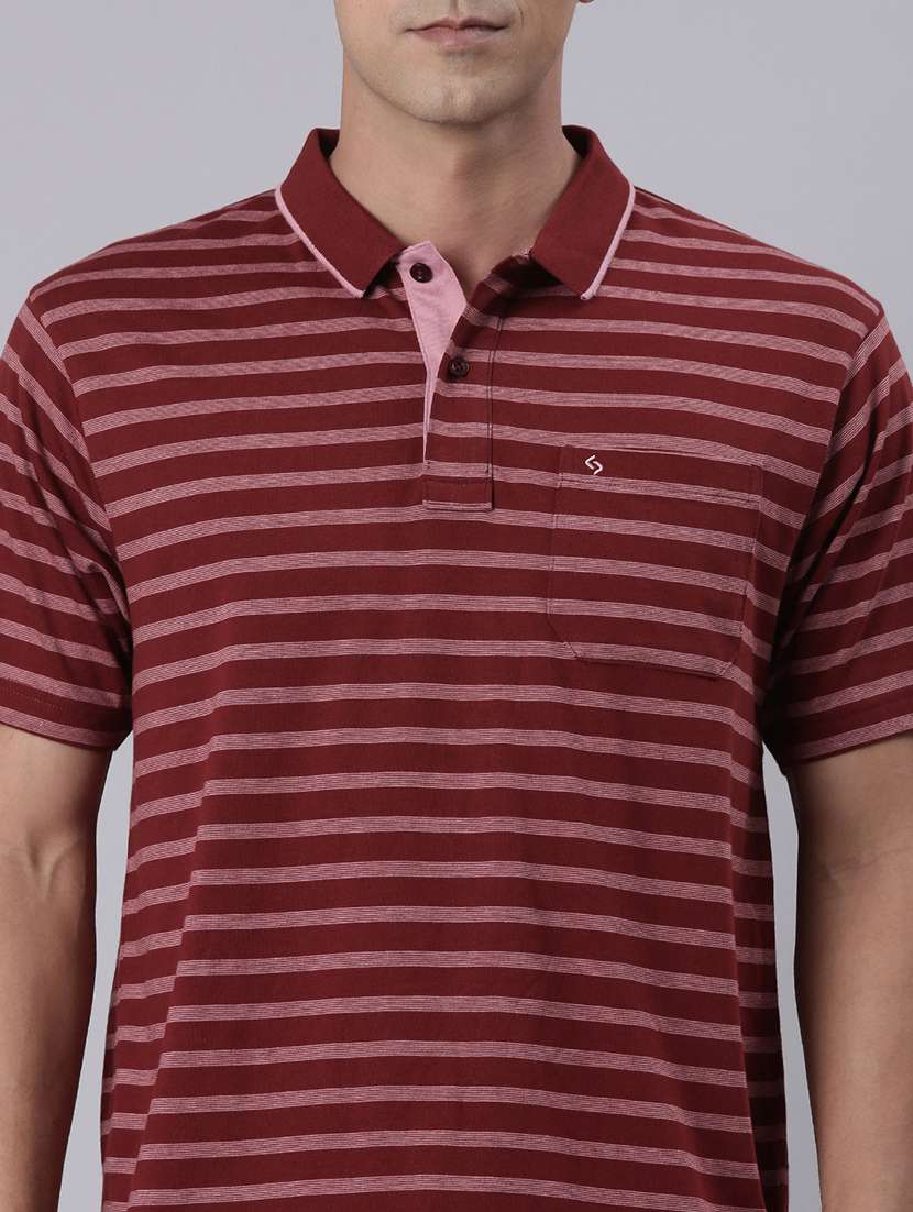 men striped short sleeve regular fit polo t-shirt - 22094100 -  Standard Image - 3
