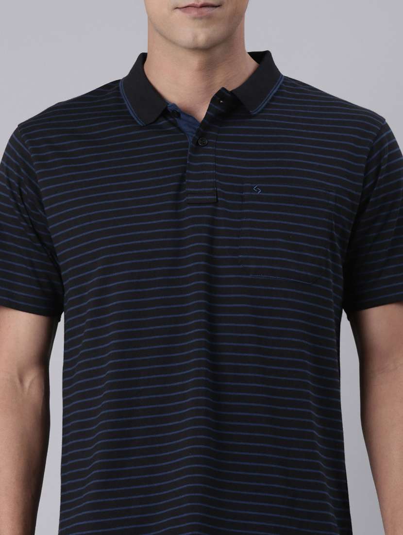 men striped short sleeve regular fit polo t-shirt - 22094101 -  Standard Image - 3