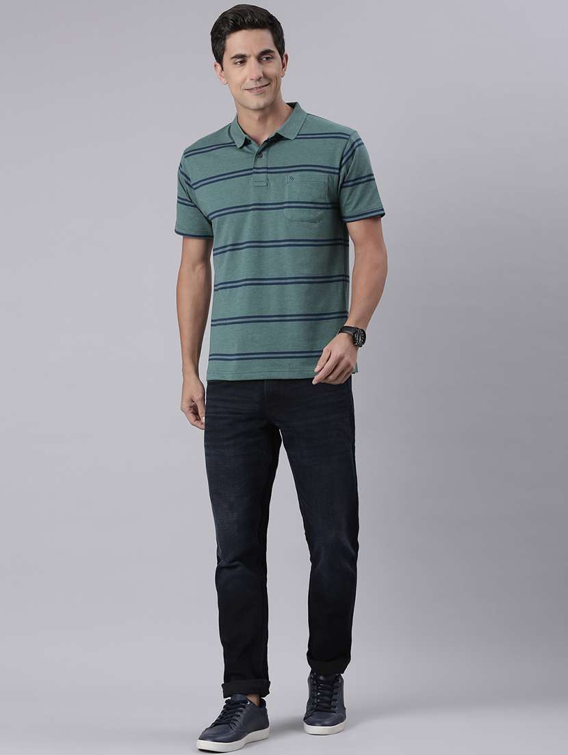 men striped short sleeve regular fit polo t-shirt - 22094104 -  Standard Image - 3