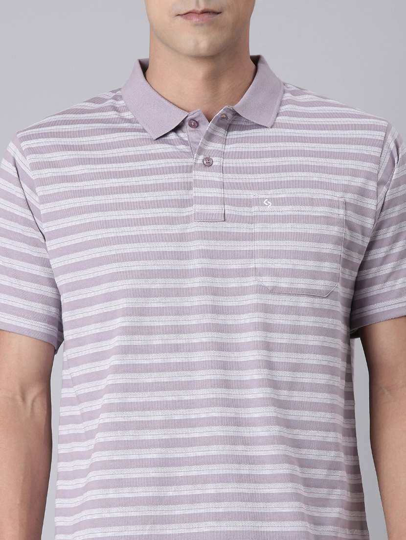men striped short sleeve regular fit polo t-shirt - 22094105 -  Standard Image - 3