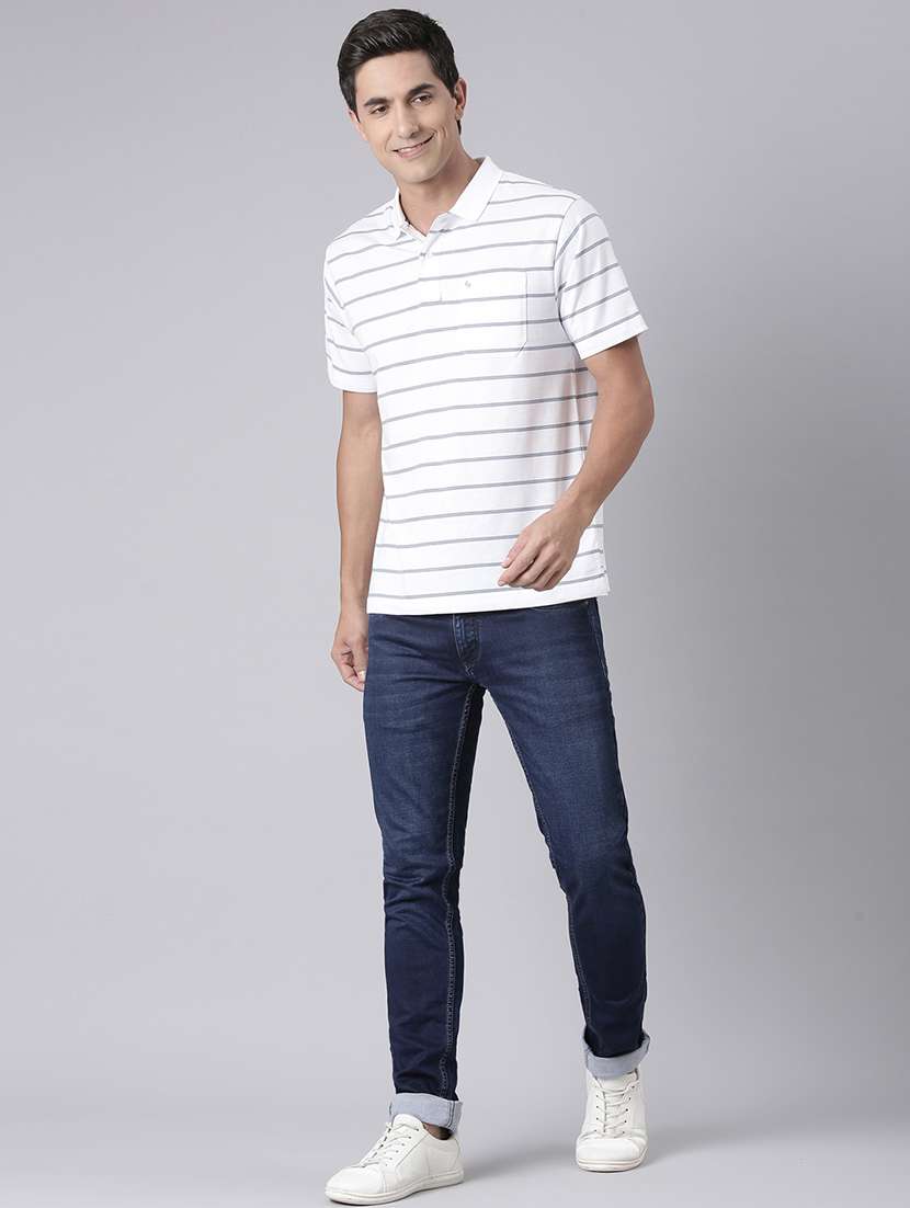 men striped short sleeve regular fit polo t-shirt - 22094106 -  Standard Image - 3