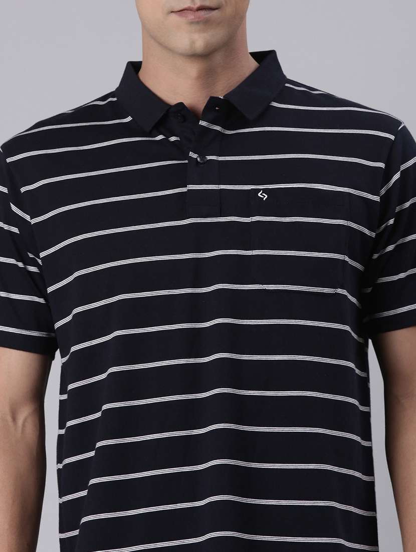 men striped short sleeve regular fit polo t-shirt - 22094107 -  Standard Image - 3